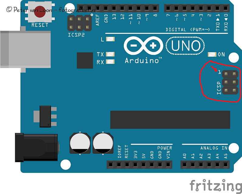 ICSP headers on Arduino Uno
