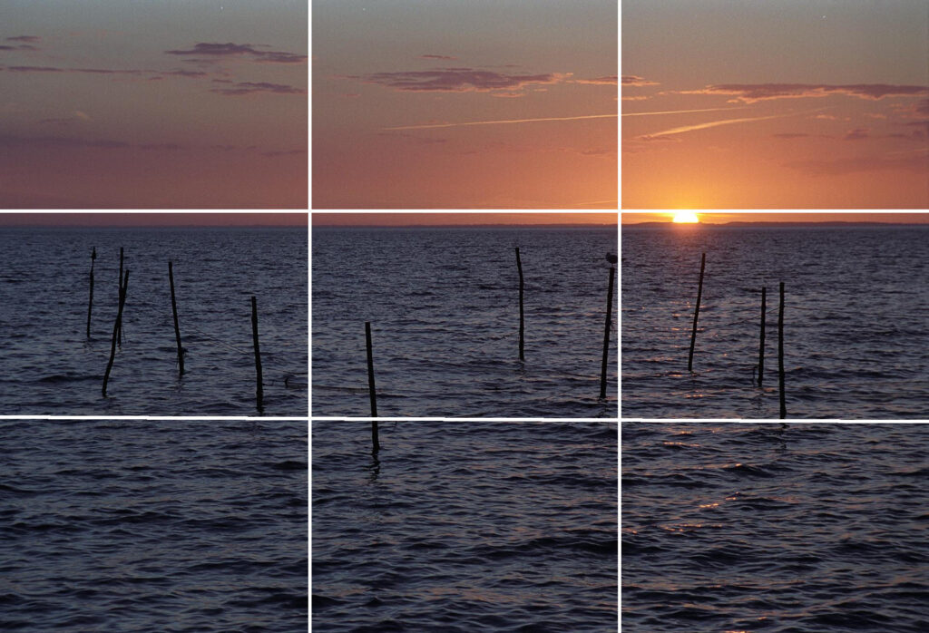 Regel van Derden grid op ondergaande zon