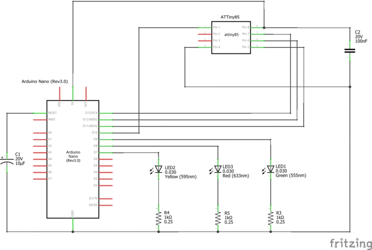 Programming ATtiny85 from Arduino Nano – The Design