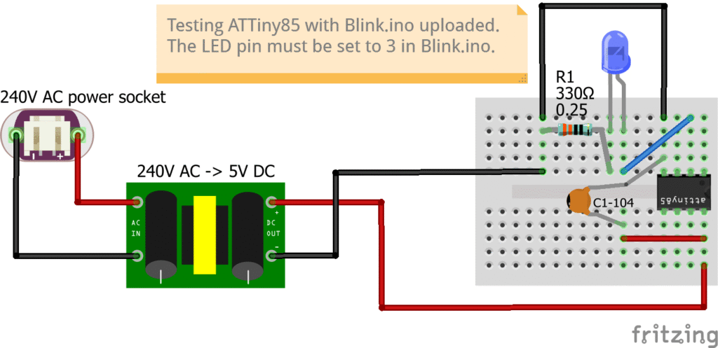 Test Design powered by 240V AC socket